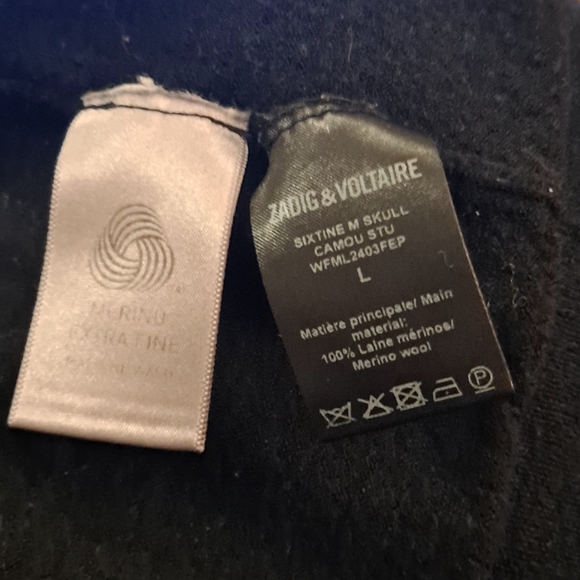 **SOLD** Zadig & Voltaire Sixtine M Skull Camou St Merino Wool Hoodie **SOLD** - Picture 3 of 8